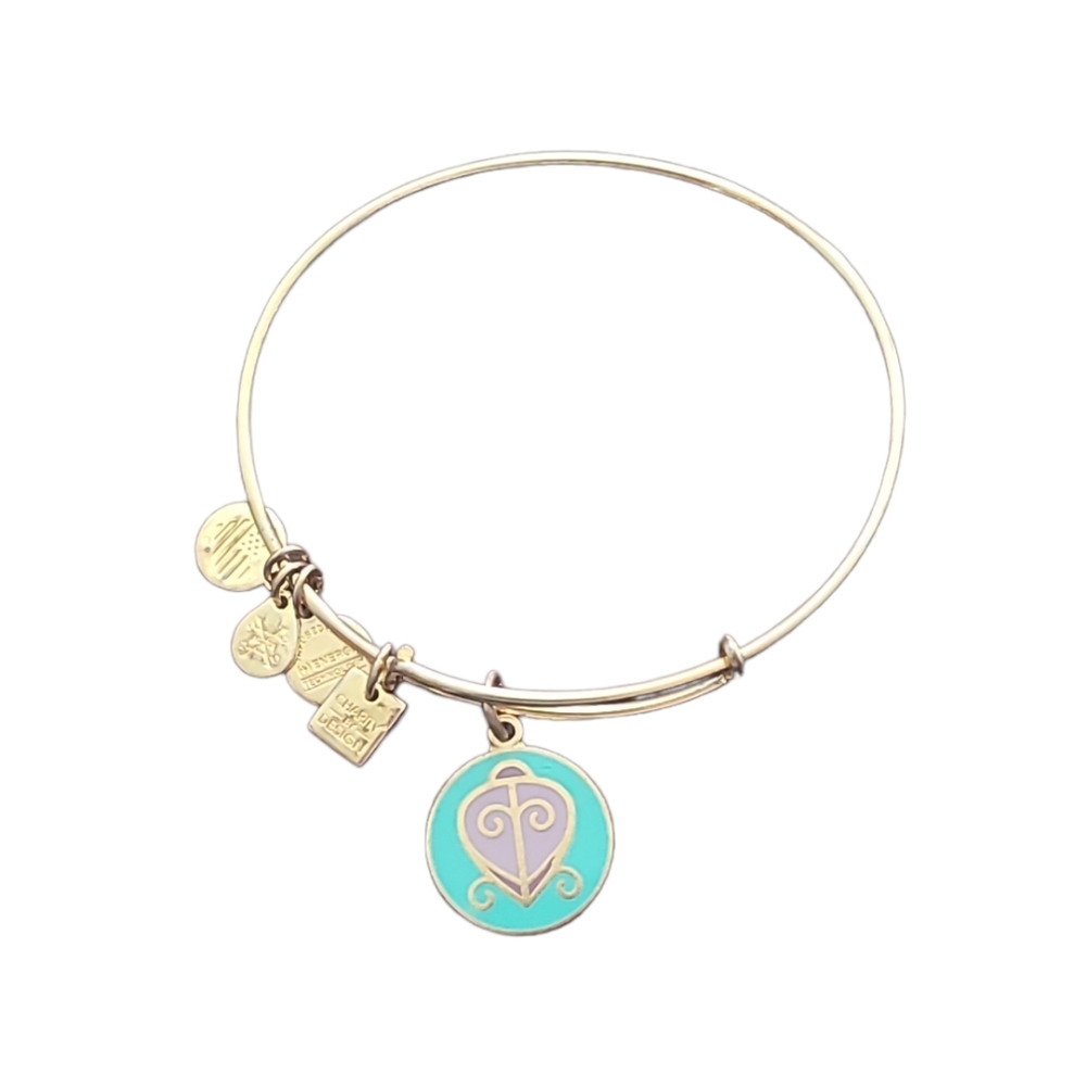 Alex and Ani The Way Home Gold Charm Adjustable Bangle Bracelet Bohemian